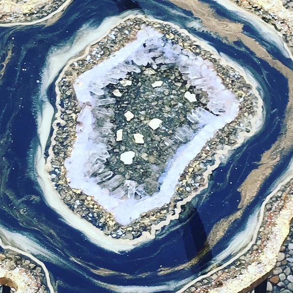 Epoxy Resin Geode Table - Picture 3 of 3